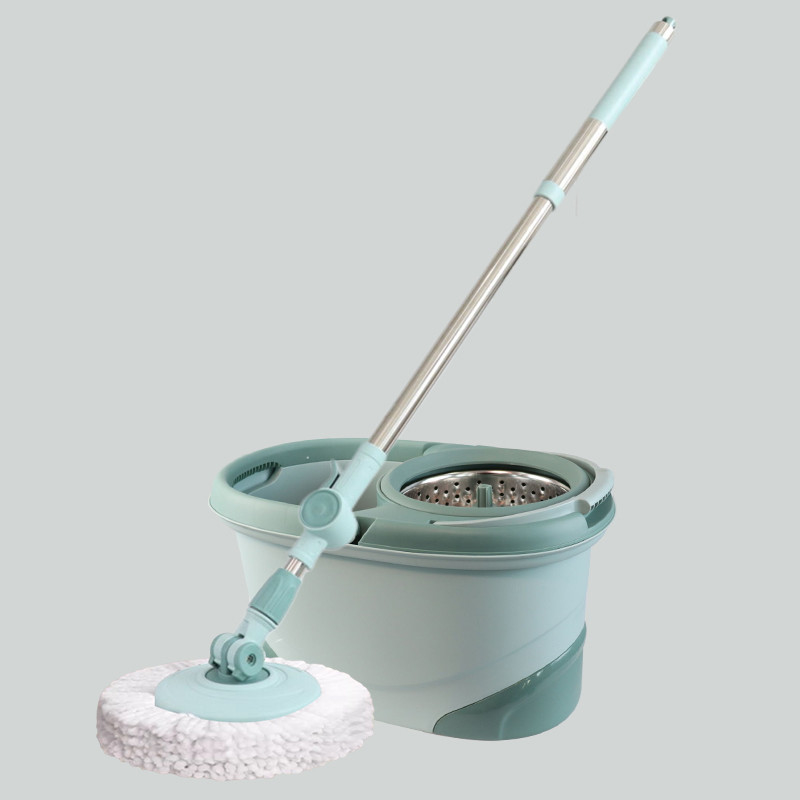 WS 8009 Mop Giratório Mágico com Cabeça Rotativa 360° e Balde Conjunto de Mop e Balde com Espremedor para Limpeza de Chão Doméstica