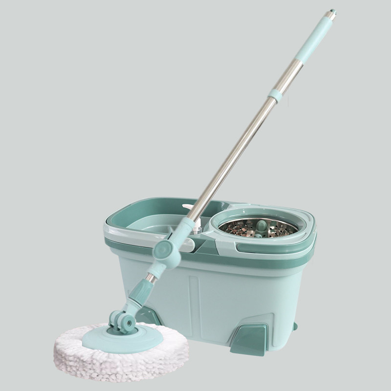 8.5L Stainless Steel Basket Rotating Mop And Bucket Set Microfiber Spinning Mop Tornado Cleaning Mop