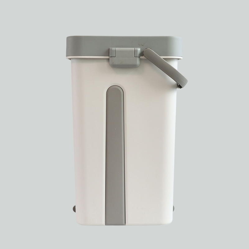 White Squeeze Flat Mop And Bucket Set Long Handle Hardwood Floor 7.5L Capacity