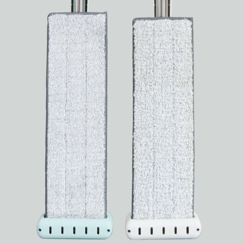Microfiber Hands Free Squeeze Mop Stainless Steel Handle Washable Wet Dry Rectangle Head Shape