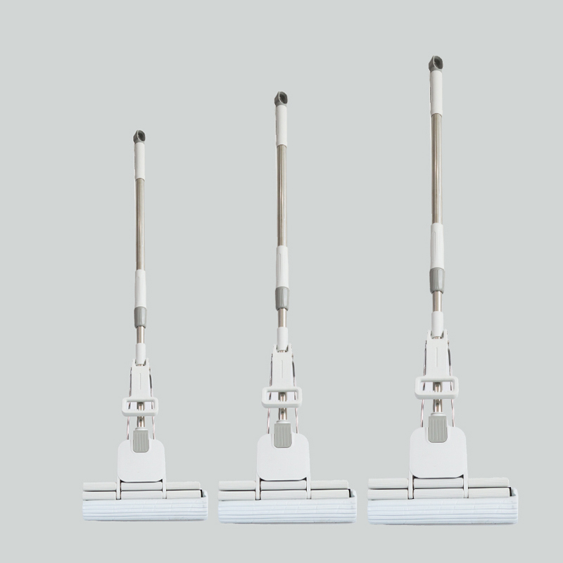 27/33/38cm Easy Wringing Quadruple Pva Magic Mop Roller Foam Squeeze With Absorbent Sponge Head