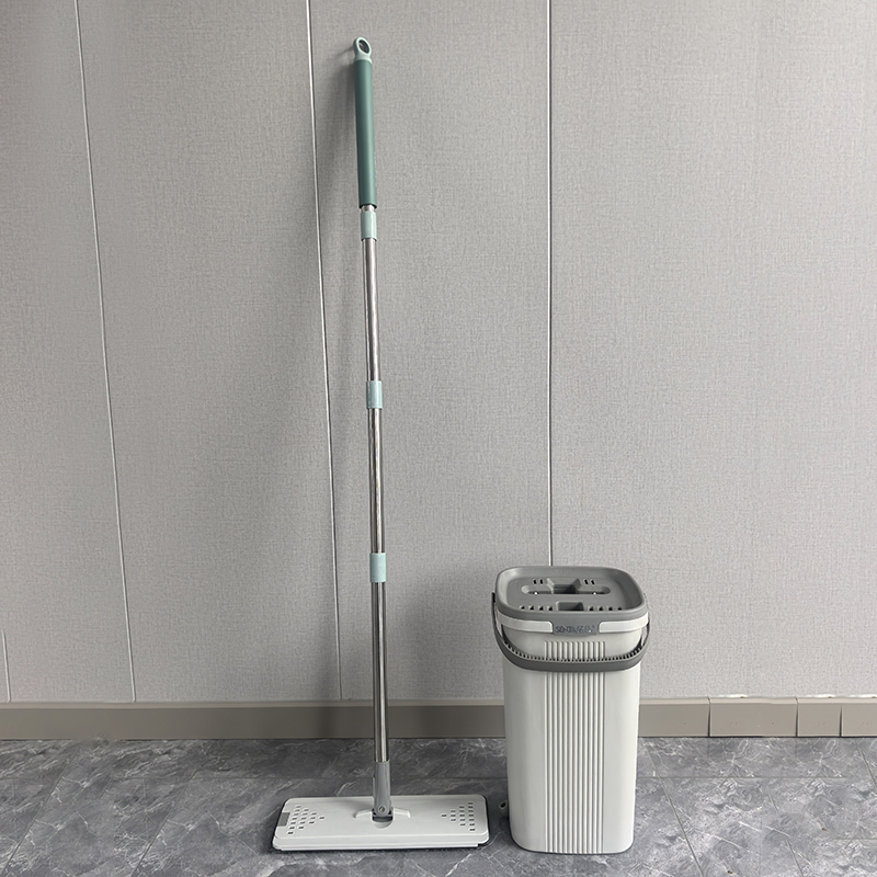 Stainless Steel Handle Flathead Mop And Bucket 4.5L Washable Flat Floor Mop