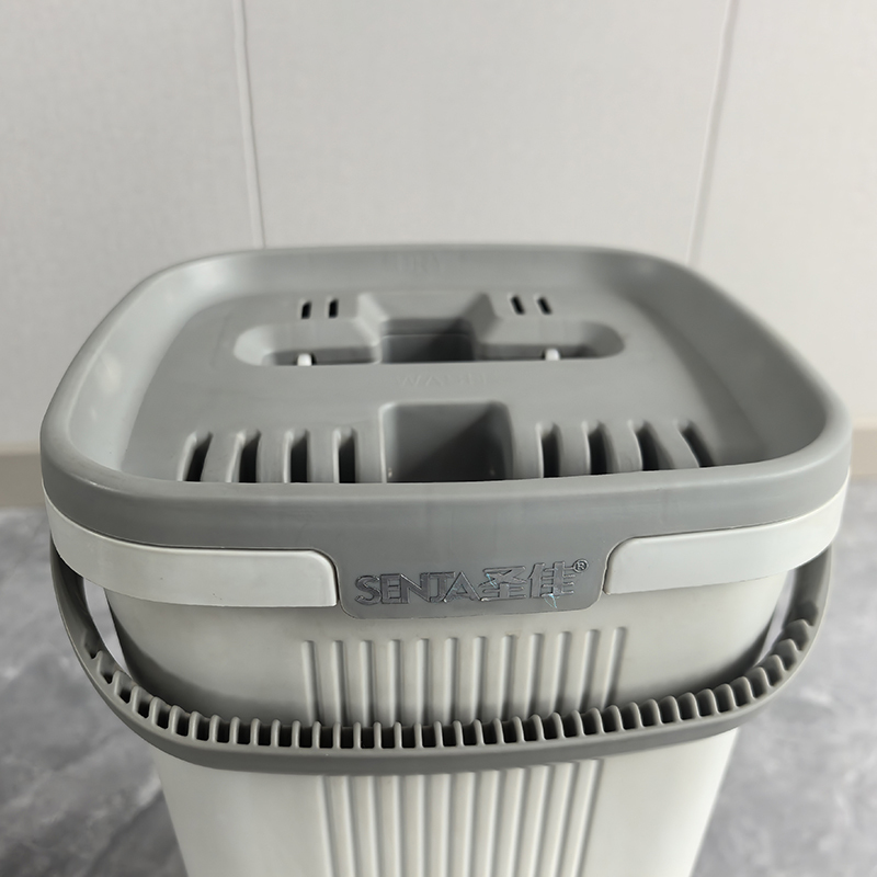 1.3kg Household Flat Mops And Buckets Set With Coral Fleece Microfiber Mop Pads