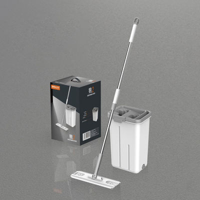 Microfiber Self Cleaning Flat Squeeze Mop And Bucket Set Lazy Scraping Dust 360